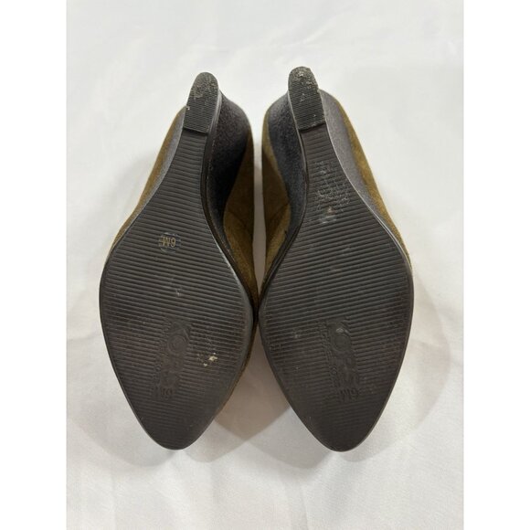 Michael Kors Womens Green Suede Leather Wedge Heels Size 6 - Picture 6 of 8